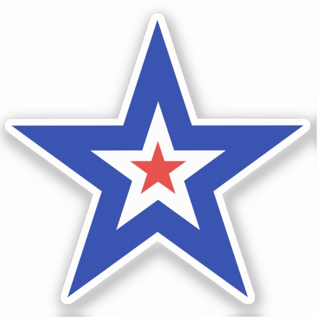 Sticker Gros Bleu Frontière Patriotique Américain Kiss-Cut (Recto)