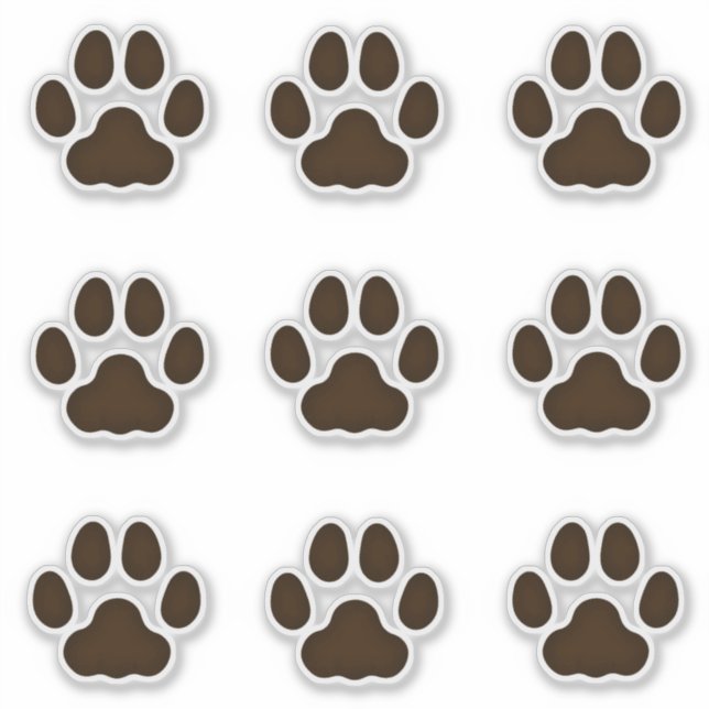Sticker Gros Empreintes de pattes de chats Décalages Brown (Devant)