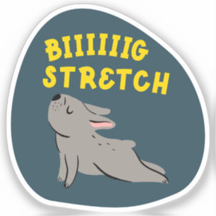 Sticker Gros étirement mignon illustrée Français torchien