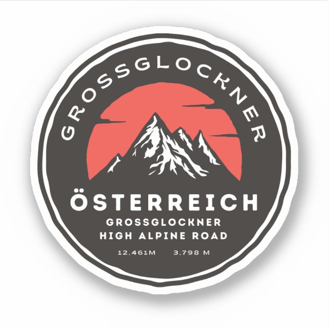 Sticker Grossglockner High Alpine Road Alpes australiennes (Devant)
