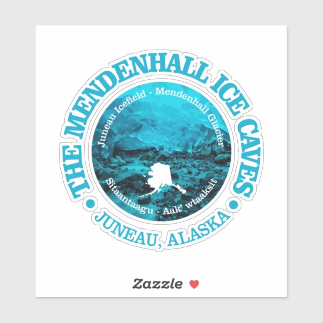 Sticker Grottes de glace de Mendenhall (rd) (Feuille)