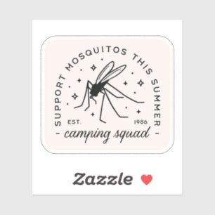 Sticker Groupe de camping moustique drôle voyage de camp d