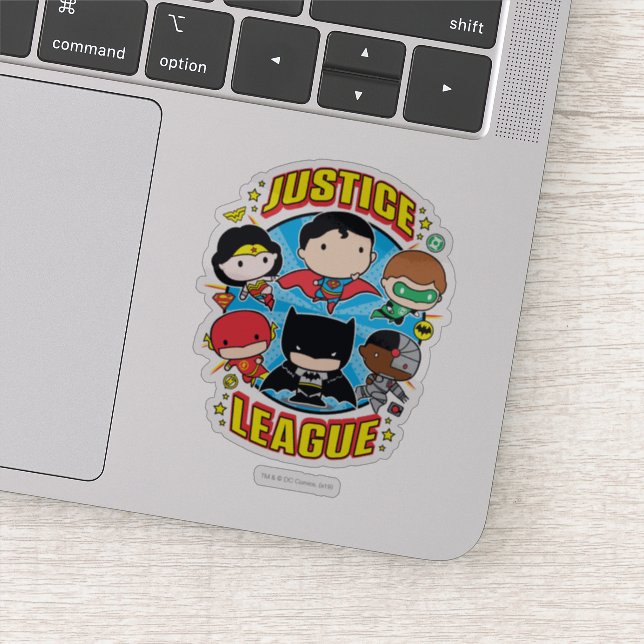 Sticker Groupe de la Ligue de la justice de Chibi (Détail)