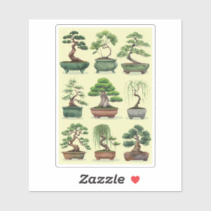 Sticker groupement d'arbres bonsaïs