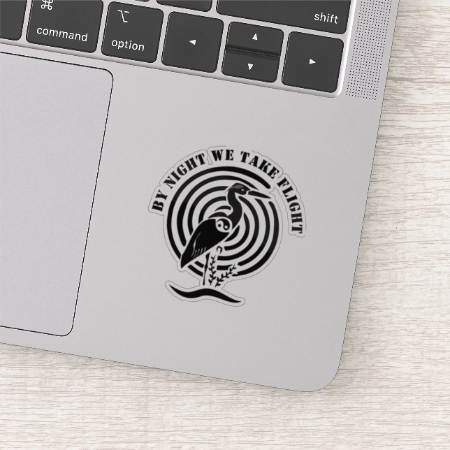 Sticker Grue noire debout dans l'eau Contour silhouette (Détail)