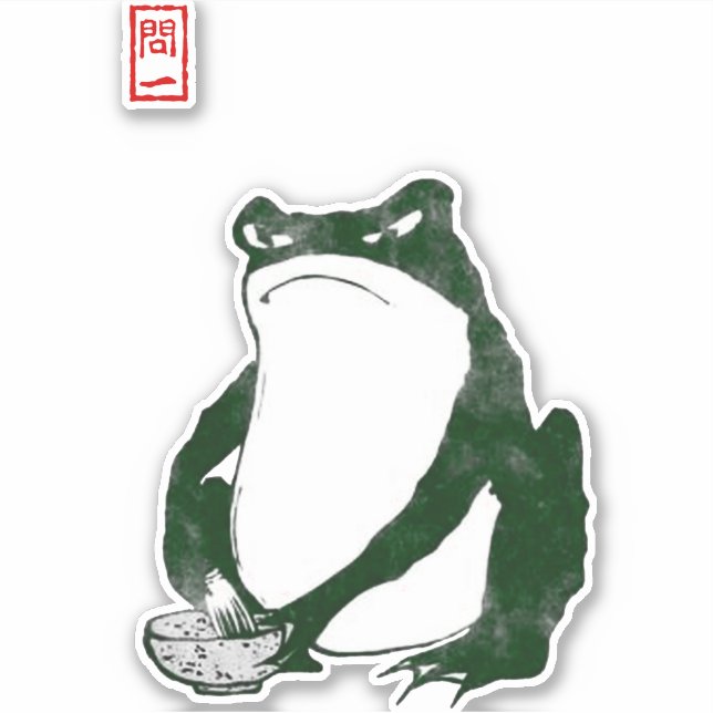 Sticker Grumpy Grenouille japonaise crapaud 19ème siècle (Devant)