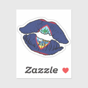 Sticker Guam Guamanian Lipstick Lover Drapeau