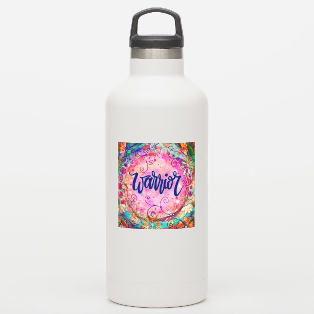 Sticker Guerrier rose Floral Encouragement Inspirivité (Gourde)