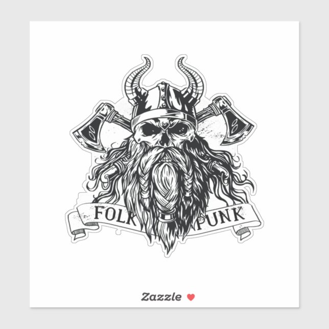Sticker Guerrier viking porteur (Feuille)