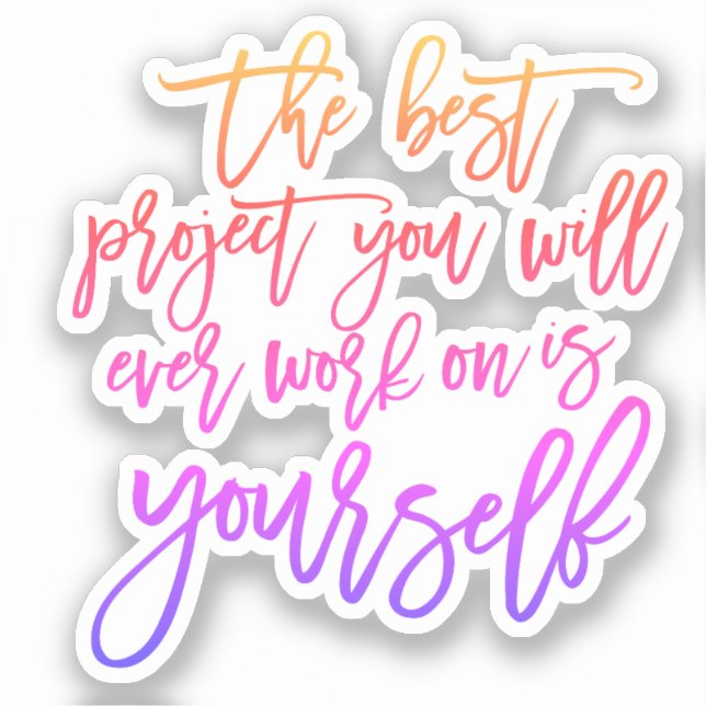 Sticker Guillemets d'auto-assistance, Projet vous inspiran (Recto)