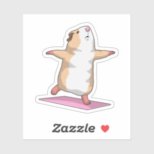 Sticker Guinéen Cochon Yoga Méditation Fitness