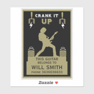 Sticker Guitare Coque Identification des biens