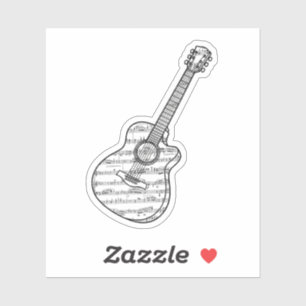Sticker Guitare et notes de musique