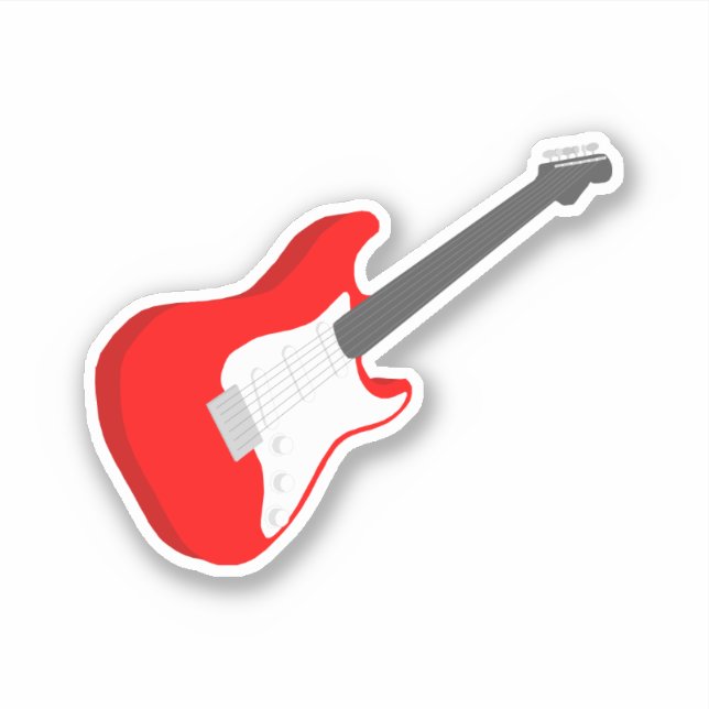 Sticker Guitare rouge et blanche (Devant)