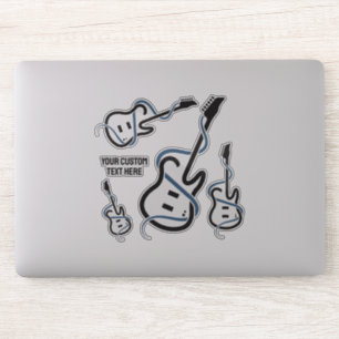 Sticker Guitare stylisée de texte personnalisé