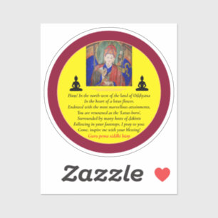 Sticker Guru Rinpoché & Prière Sept Lignes /Padmasambhav