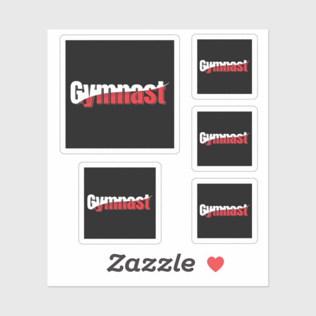 Sticker Gymnastique - Gymnaste Abstrait Word Art Swish (Feuille)