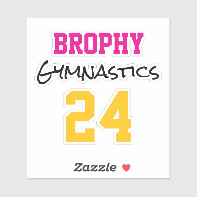 Sticker Gymnastique Sports École Couleurs Équipe Esprit (Feuille)