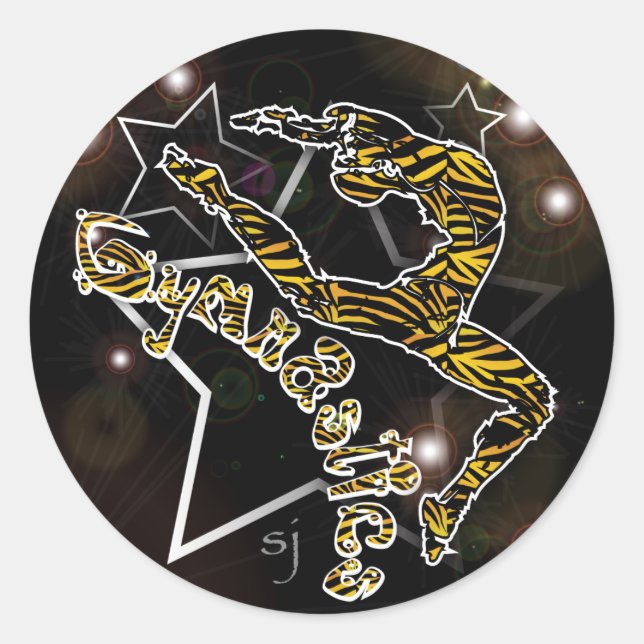 Sticker Gymnastique Tiger Noir (Devant)