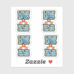 Sticker H2O frunny chimie hydratation eau