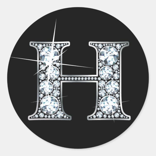 Sticker "H" à bille de diamant (Devant)