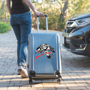 Sticker Haida Raven Black & Red Bird Pacifique Nord-Ouest