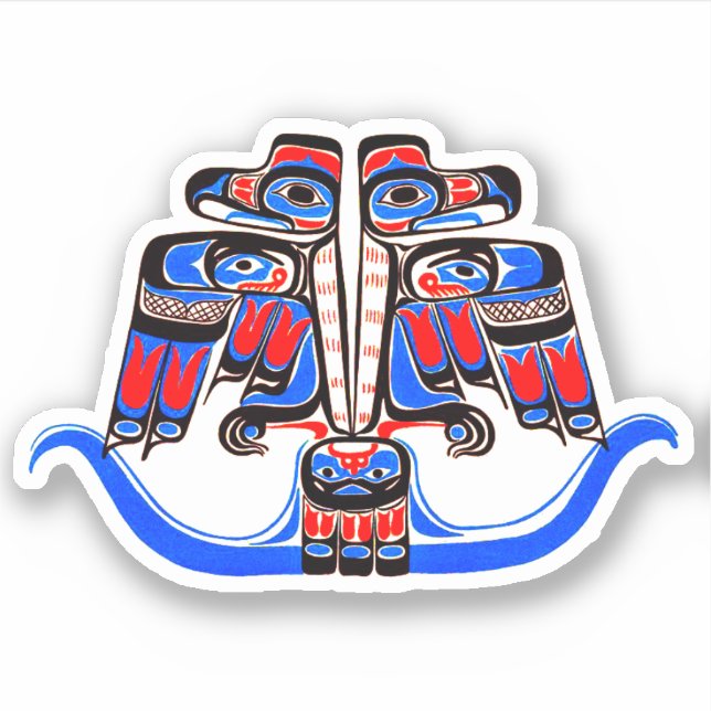 Sticker Haida Thunderbird Amérindienne de la côte nord-oue (Devant)
