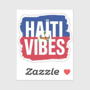 Sticker Haiti Vibes Haitianische Flagge Grafik
