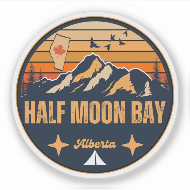Sticker Half Moon Bay, Alberta (Devant)