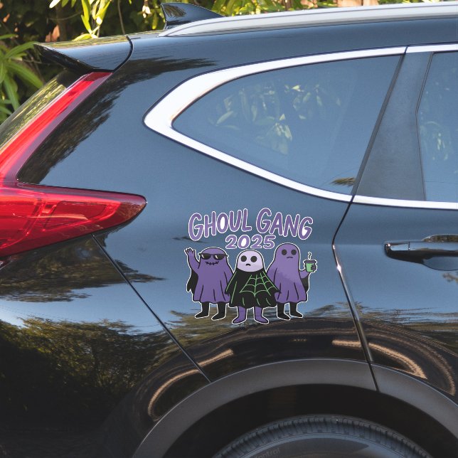 Sticker Halloween 2025, Ghoul Gang Coffee Squad (Coté voiture)