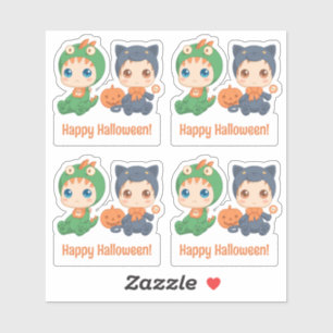 Sticker Halloween Baby Black Cat Dragon Custom Text 4