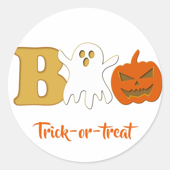 Sticker Halloween Boo drôle (Devant)