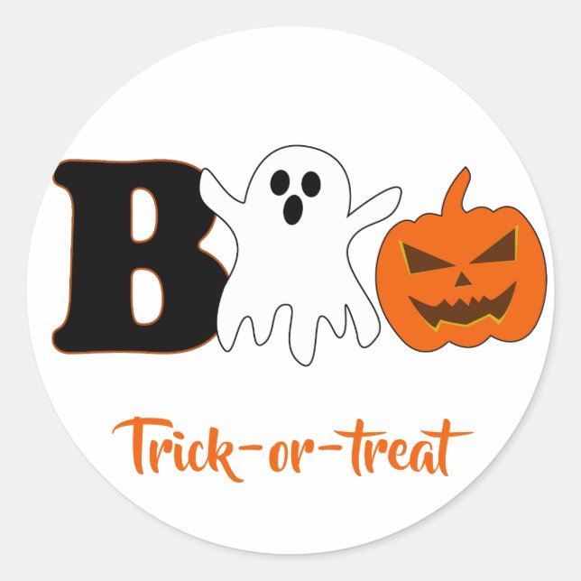 Sticker Halloween Boo drôle (Devant)