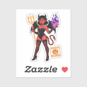 Sticker Halloween Cartoon Succubus - Sombre et Jouant