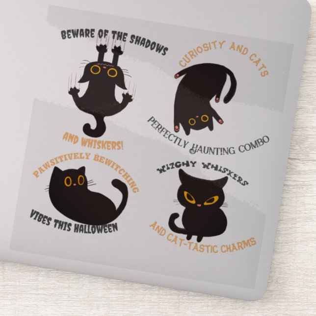 Sticker Halloween chat noir (Détail)