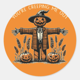 Sticker Halloween Citrouille déplaisant Scarecrow