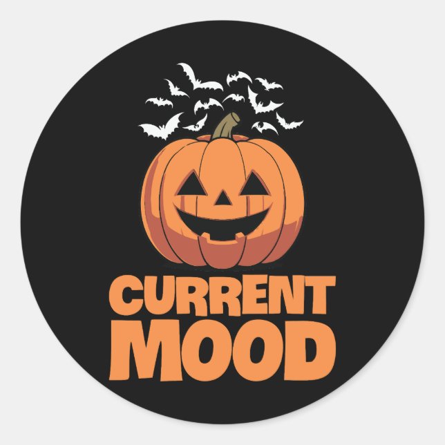 Sticker Halloween Citrouille d'humeur actuelle (Devant)