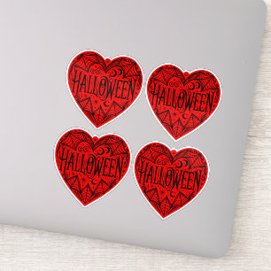 Sticker Halloween Cœur, Cœur Rouge en Forme, Vacances