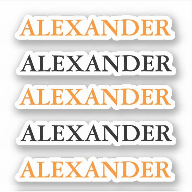 Sticker Halloween Cute Custom Kids Nom pour l'école Orange (Devant)