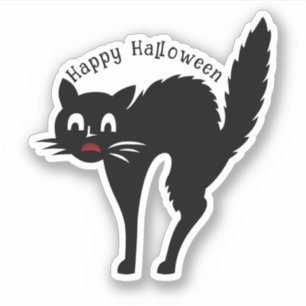Sticker Halloween de chat effrayant