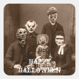 Sticker Halloween de la famille des clowns déplais