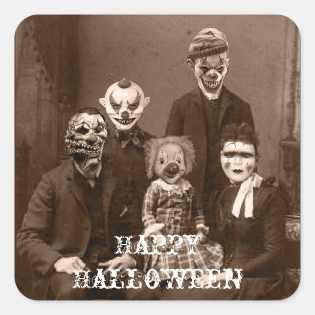 Sticker Halloween de la famille des clowns déplais (Devant)