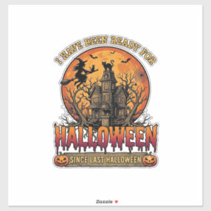 Sticker Halloween Depuis Dernière Maison Hantée Sorcière V