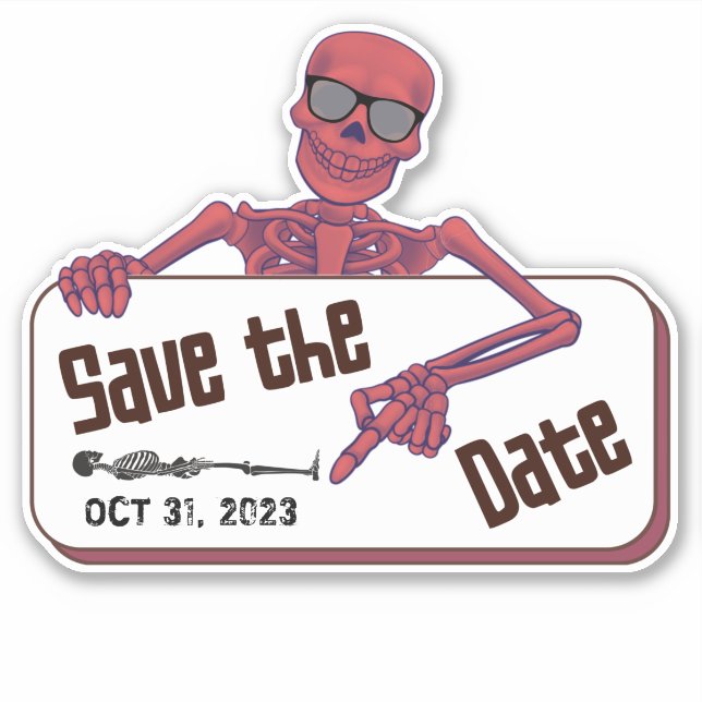 Sticker Halloween Enregistrer la date (Devant)