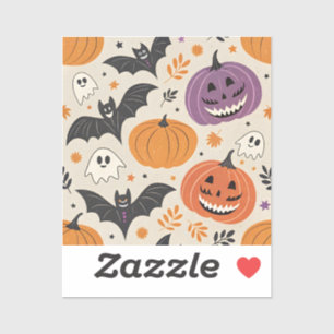 Sticker Halloween et motif d'automne