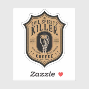 Sticker Halloween Evil Spirits Killer Pot café