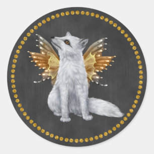 Sticker Halloween Fairy White Fox