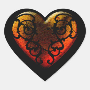 Sticker Halloween Filigree Goth Heart