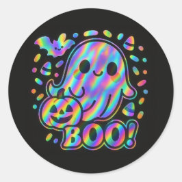 Sticker Halloween Ghost Kawaii avec Citrouille et 