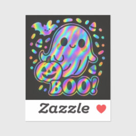 Sticker Halloween Ghost Kawaii avec Citrouille et 